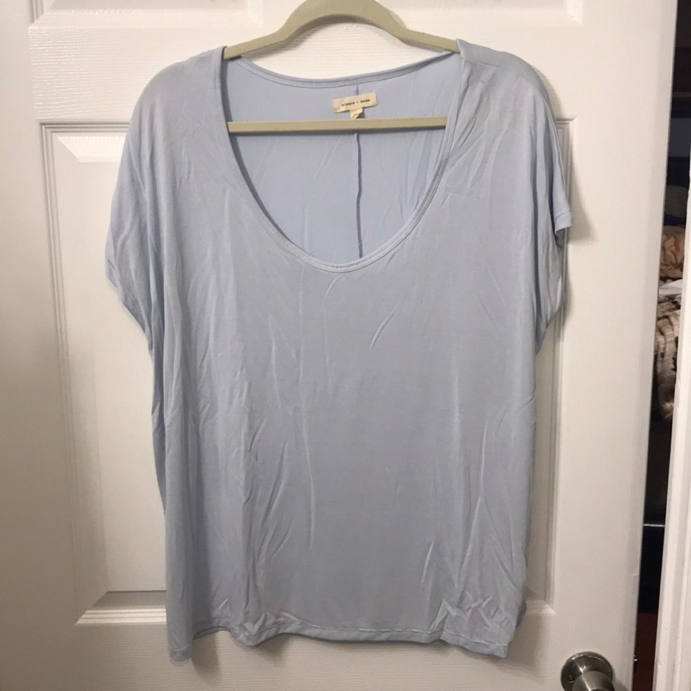 Light blue flowy shirt